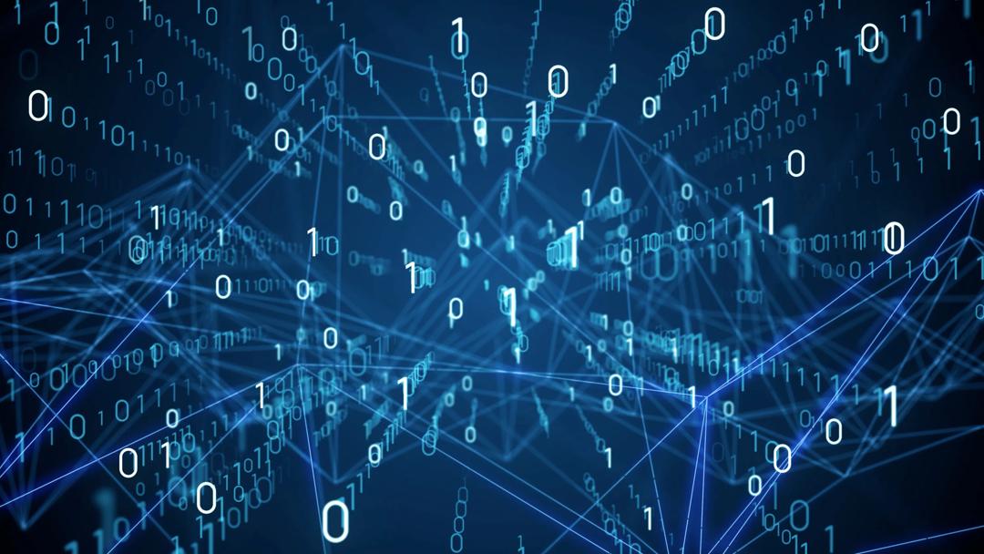 Digital, blue image with numbers