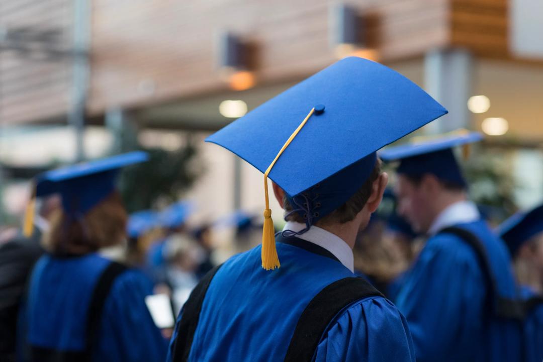 Students at graduation 
