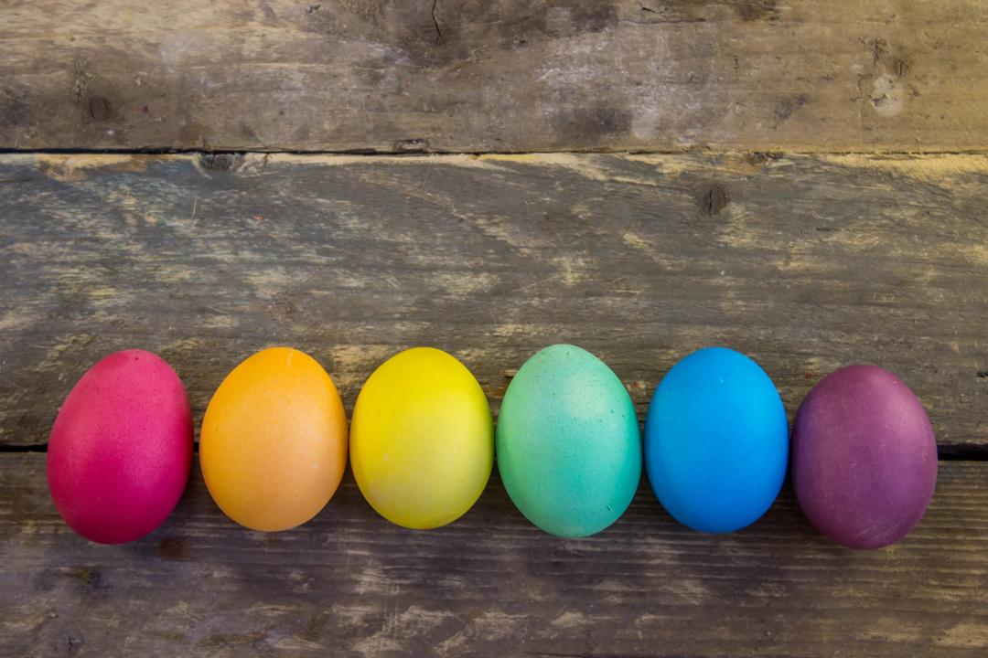 Easter eggs in different colours
