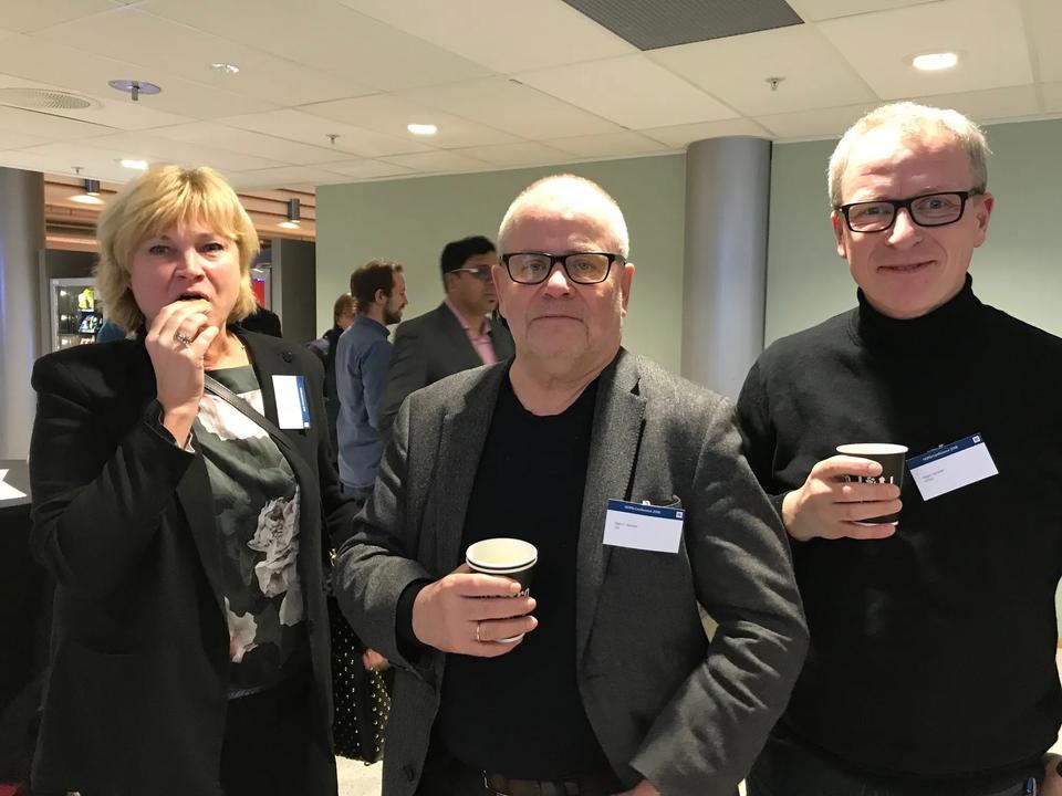 &Aring;sa L. Dahlstrand, Bj&oslash;rn T. Asheim og Roger S&oslash;rheim p&aring; NORSIs &aring;rlige konferanse arrangert hos BI Campus Nydalen