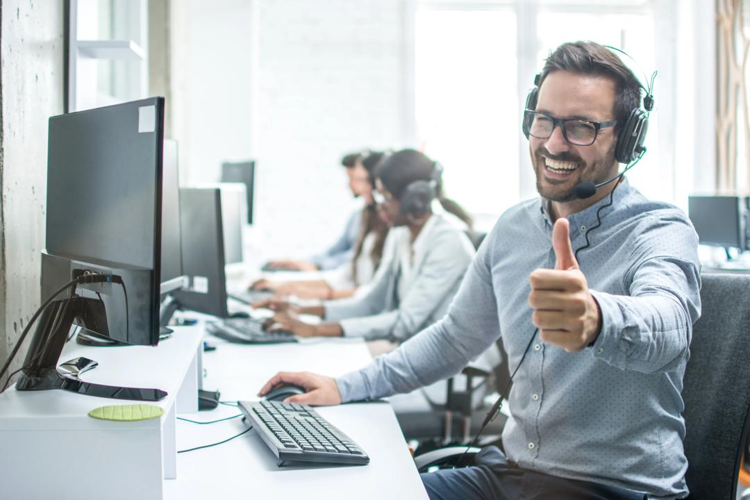 Smiling man at work 