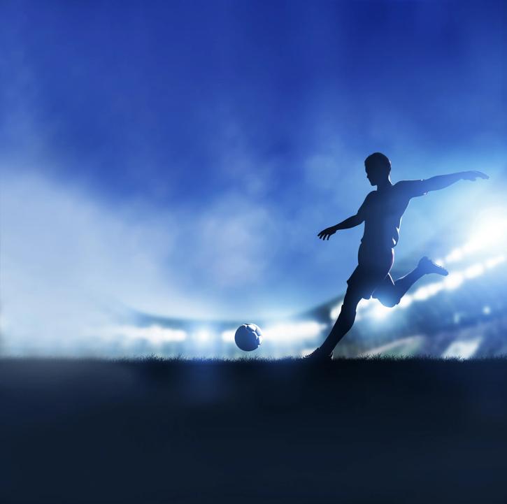 A man playing football