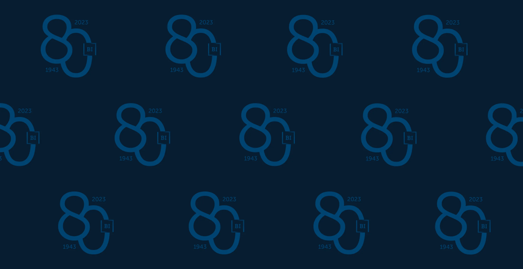 BI 80 years anniversary logo
