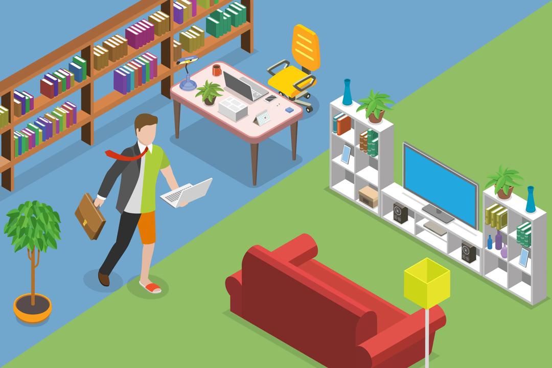 Illustration of hybrid working