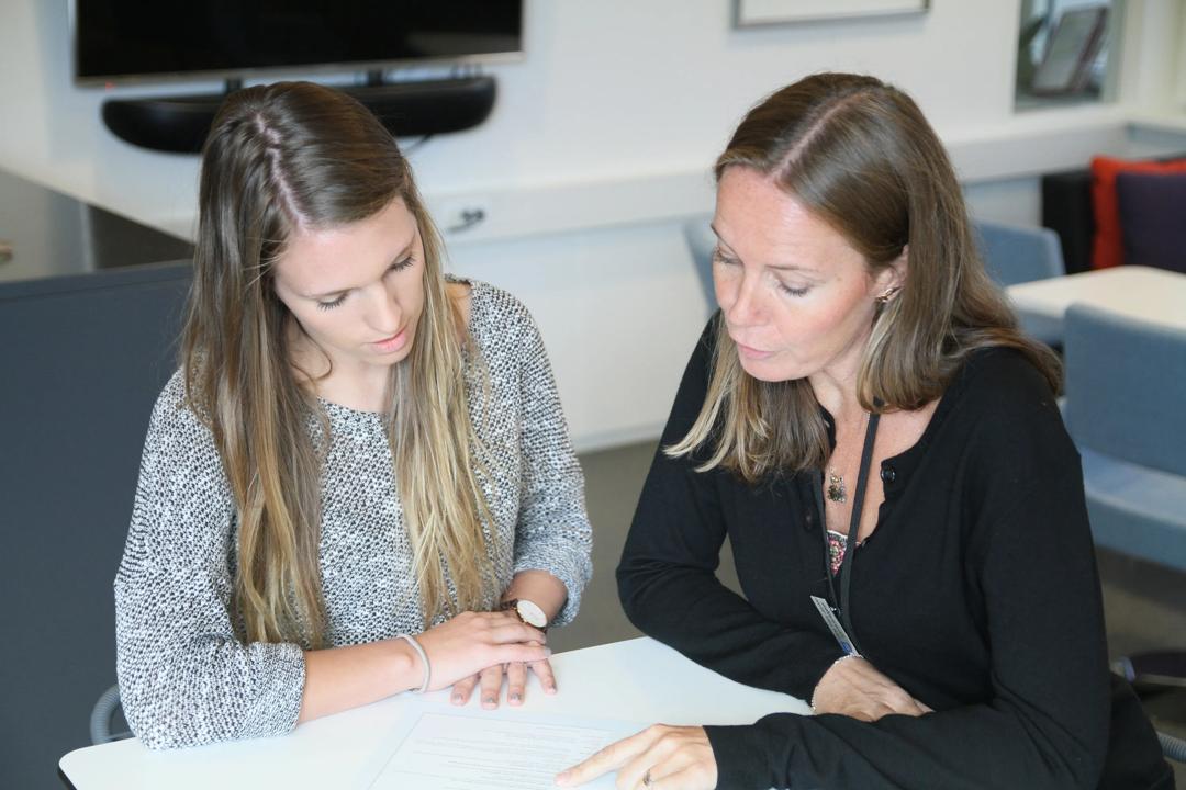 Student getting guidance