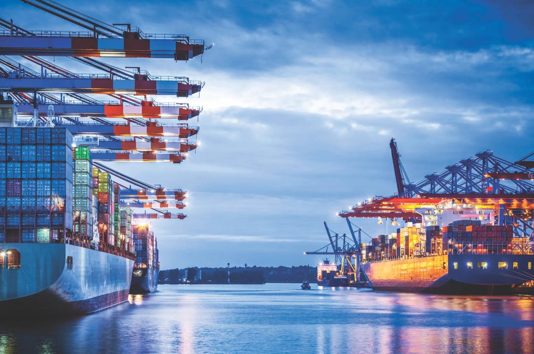 Illustrasjonsbilde av containerhavn