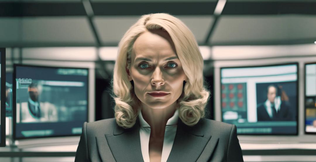 Illustrated portrait of a female manager.