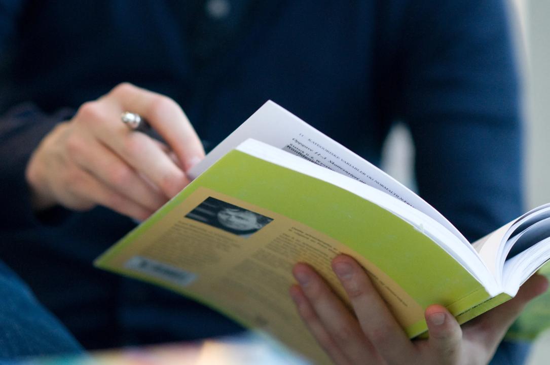 Person reading a book