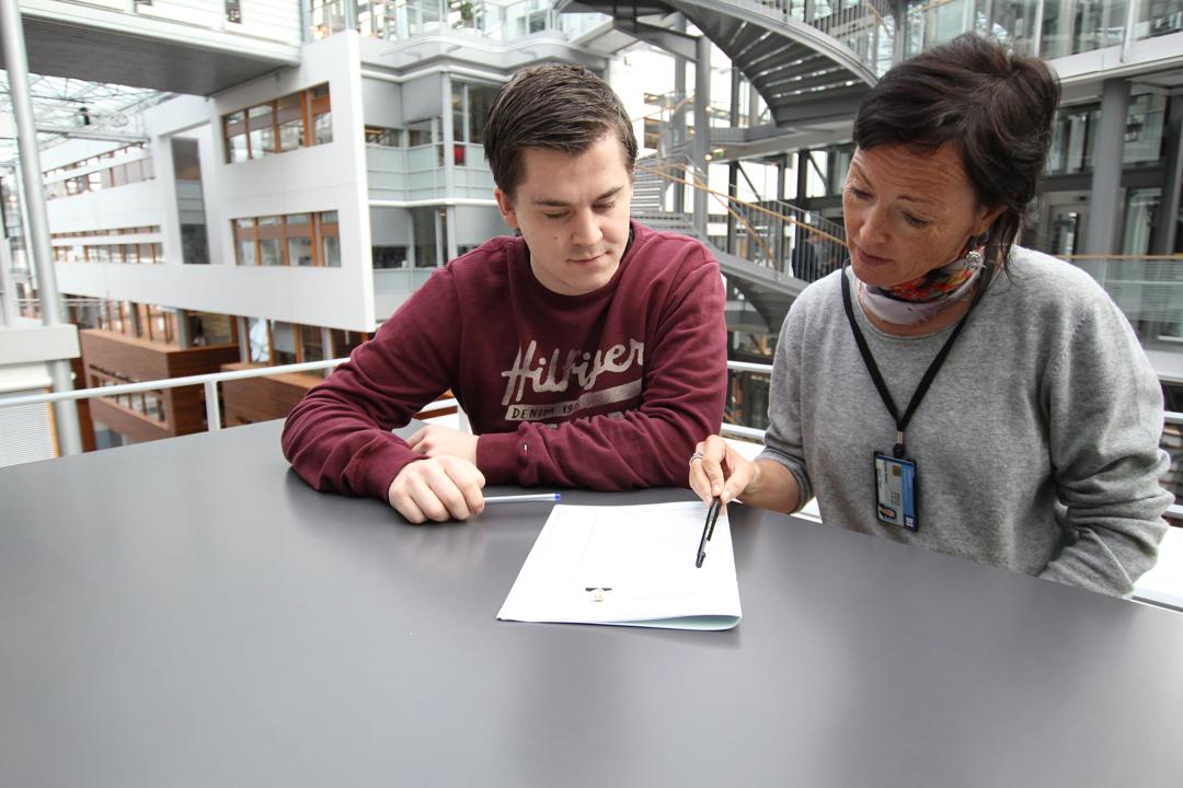 Student getting guidance