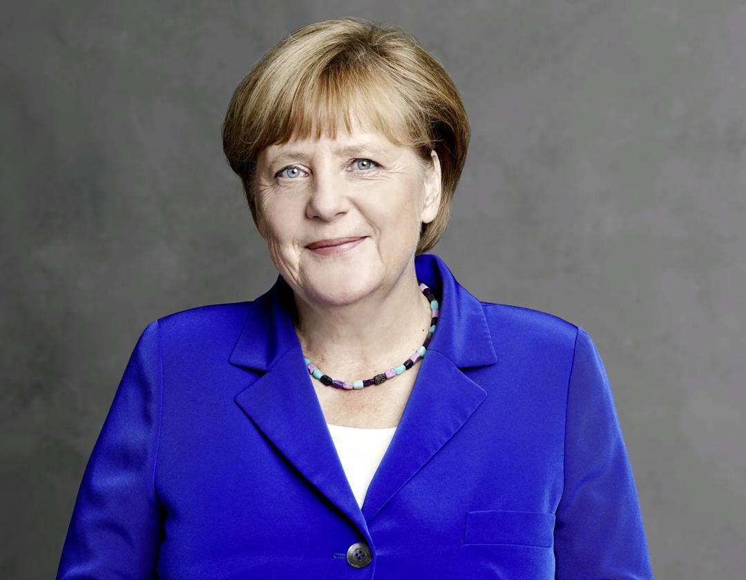 Pressefoto av Angela Merkel