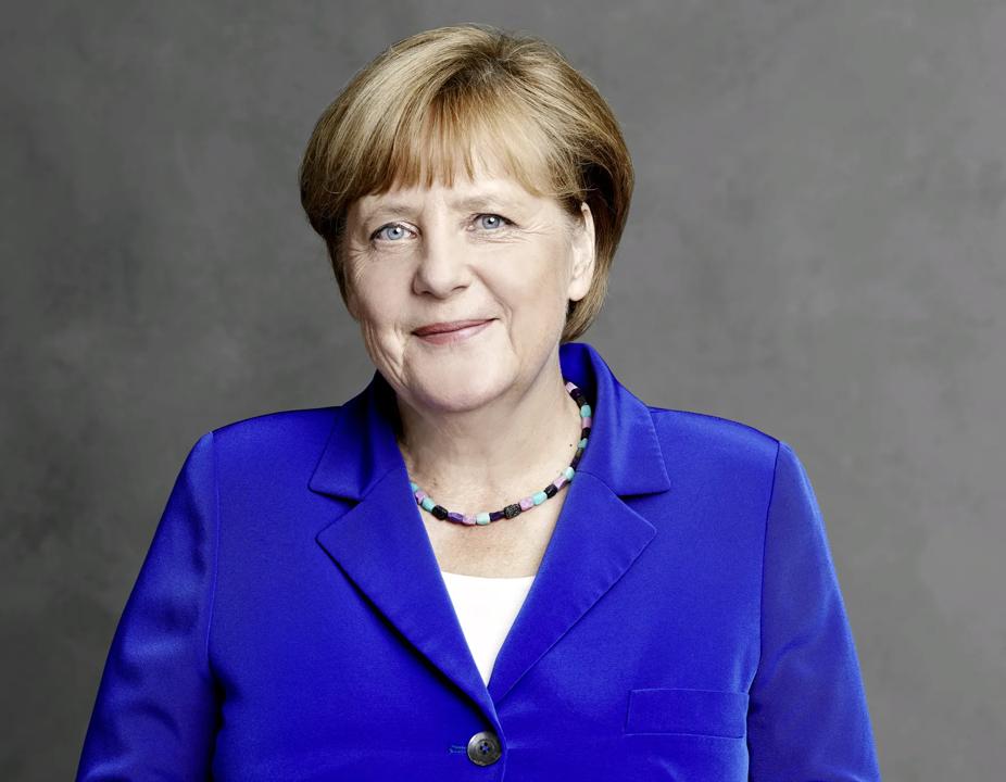 Pressefoto av Angela Merkel